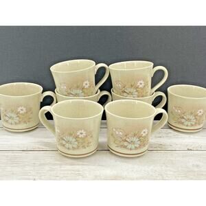 Lot of 8 Royal Doulton FLORINDA Coffee Tea Mugs Lambethware Stoneware Floral